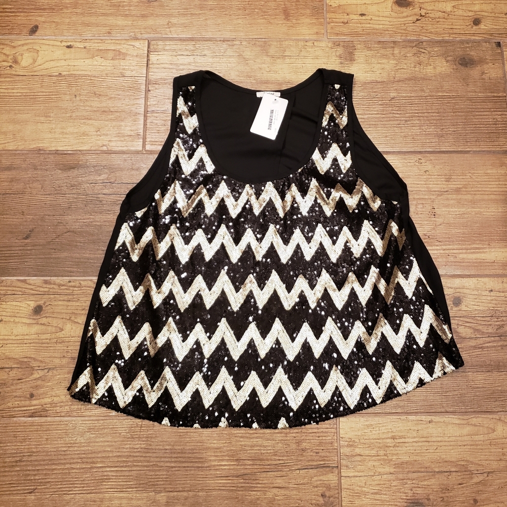 Timing sequined tank top